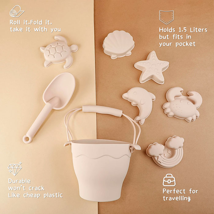 SandBucket, set de jucării pentru nisip de 8 piese pentru copii - Image 2