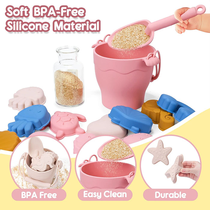 SandBucket, set de jucării pentru nisip de 8 piese pentru copii - Image 3