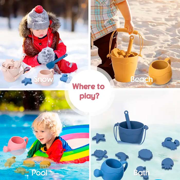 SandBucket, set de jucării pentru nisip de 8 piese pentru copii - Image 6
