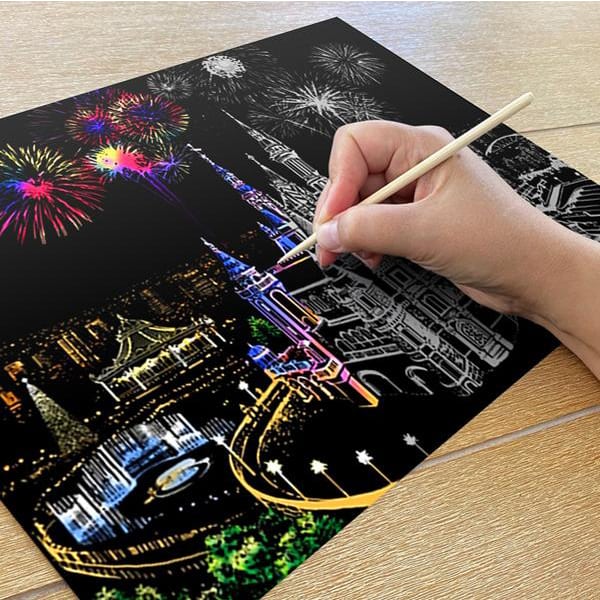 ScratchArt, set creativ cu 6 piese si 2 ilustrate - Image 6