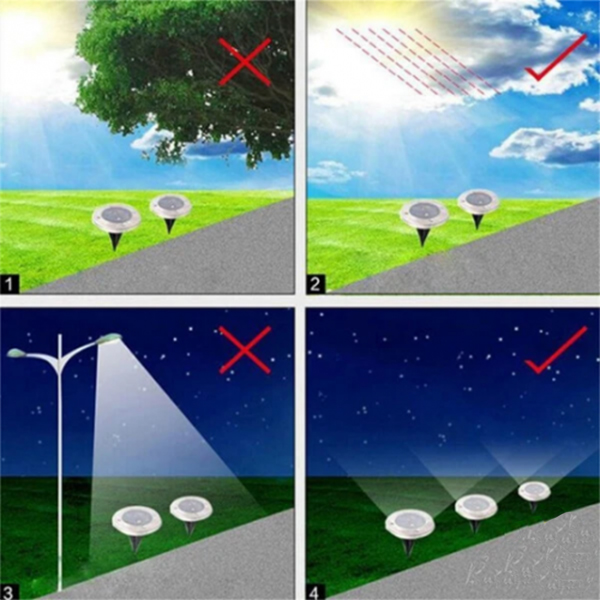 SolarGardenLights, set de 4 lumini cu LED solare pentru grădină sau alee - Image 5