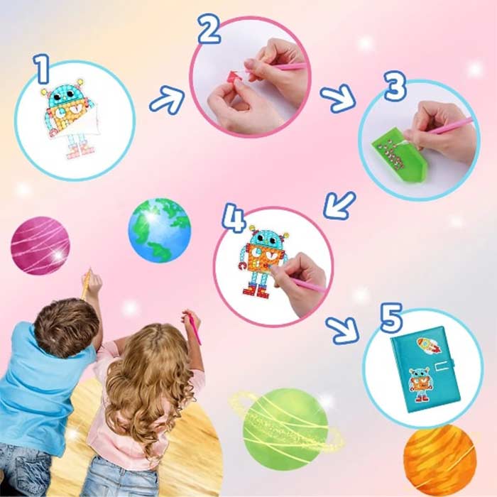 SparkleMermaid, set cadou cu o pătură pentru fetițe și un set de creație cu diamante și autocolante GRATUIT - Image 10