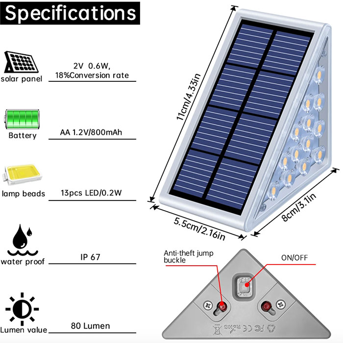 StepLights, lampă solară rezistentă la apă (2 bucăți) - Image 2