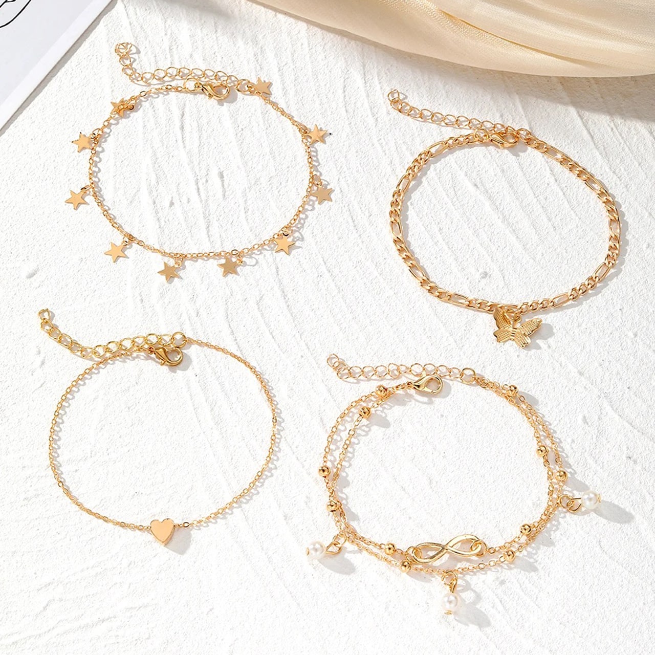 SummerSet, set de 4 brățări pentru glezne - Image 9