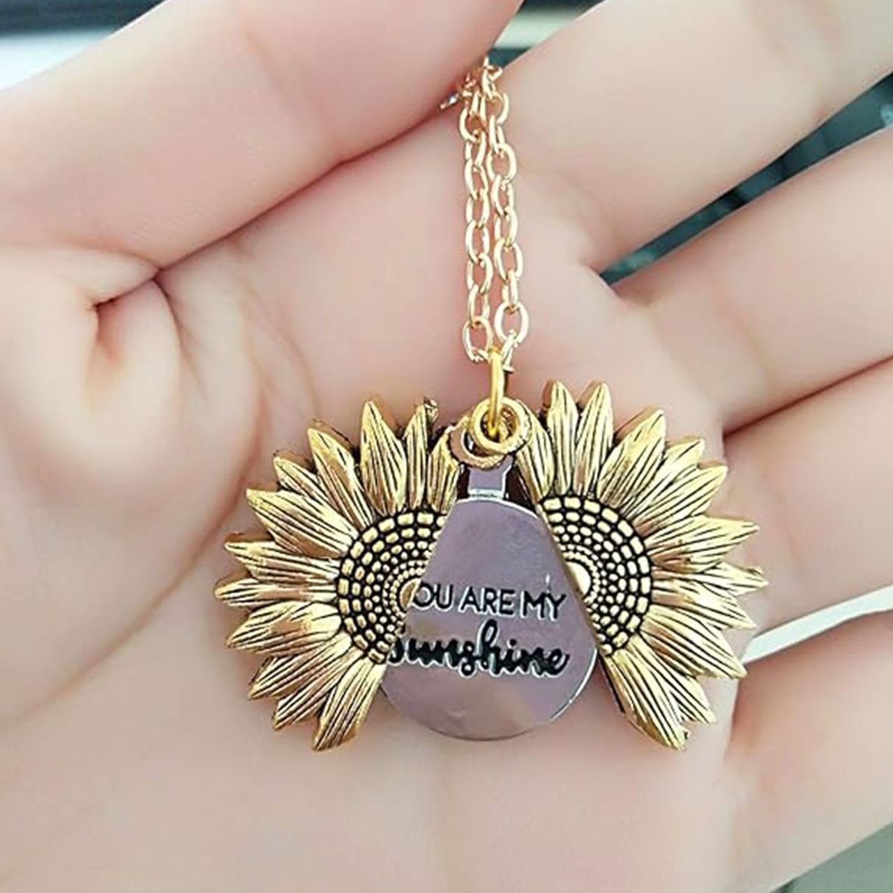 SunNecklace, colier cu motiv de floarea-soarelui și inscripție drăguță - Image 6