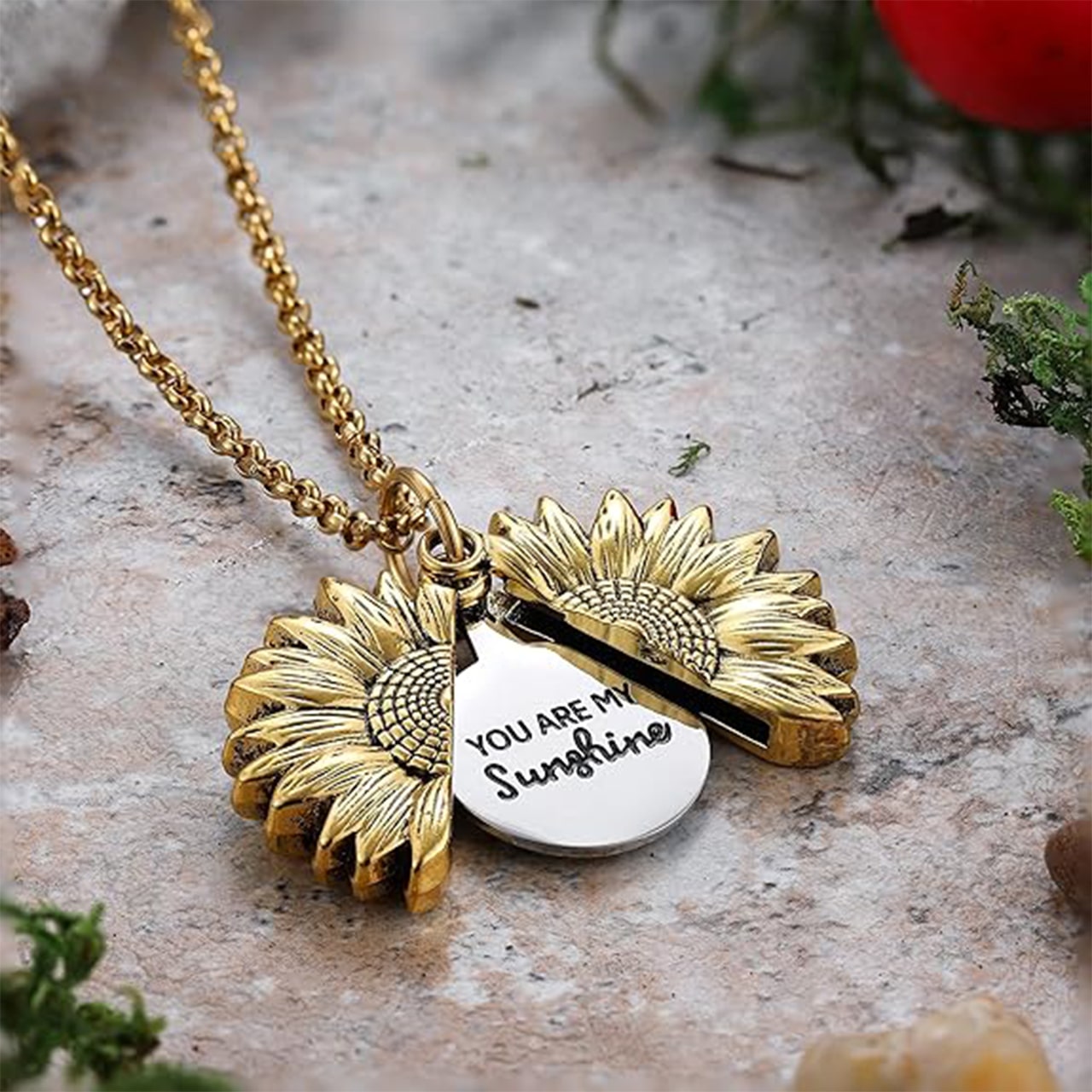 SunNecklace, colier cu motiv de floarea-soarelui și inscripție drăguță - Image 8