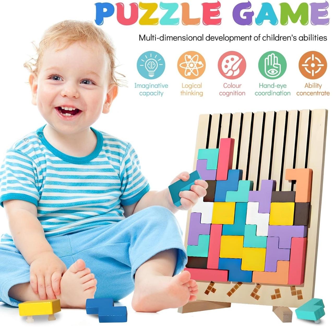 Tetris, jucărie didactică din lemn - Image 3