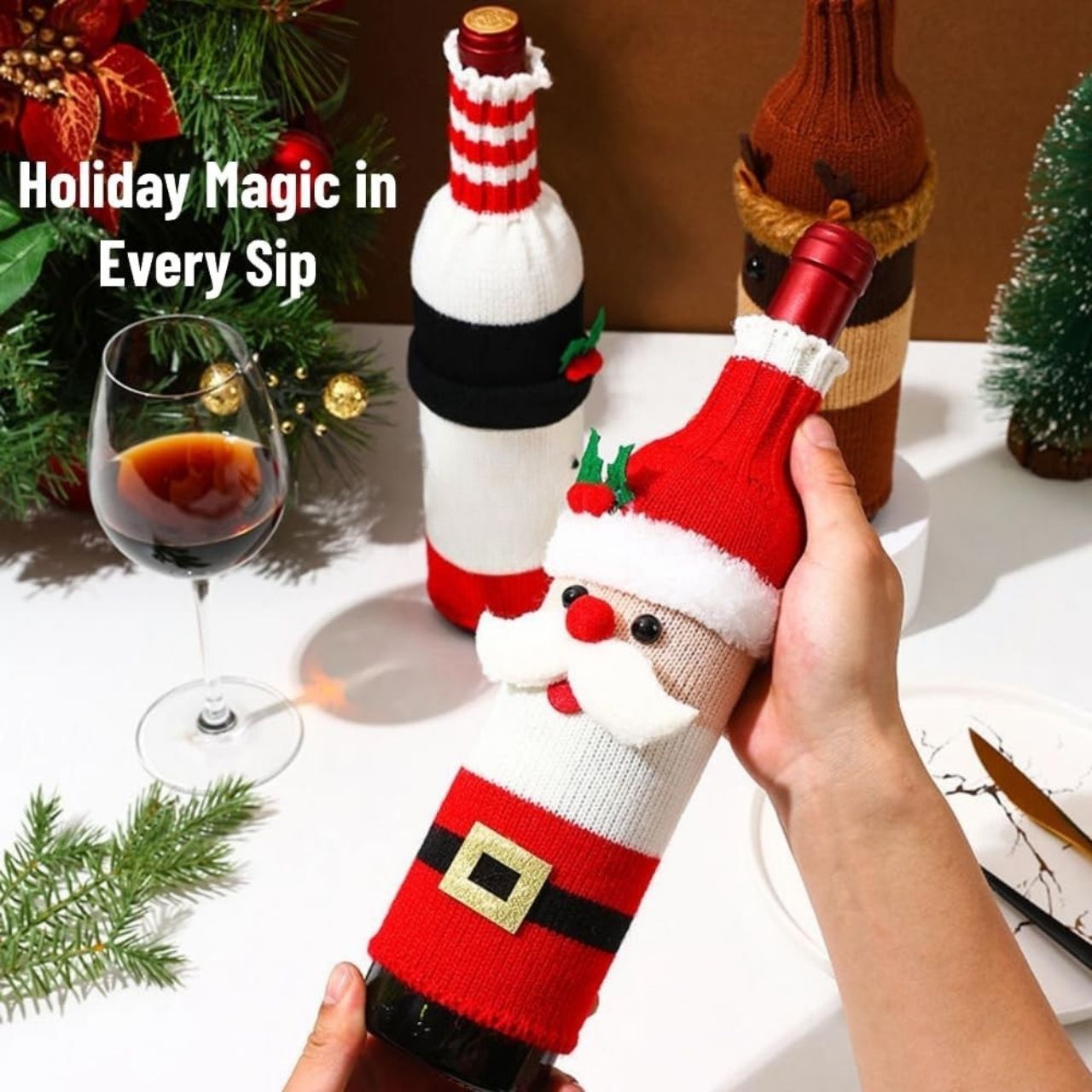 WineSanta, husă pentru sticlă Moș Crăciun - Image 5