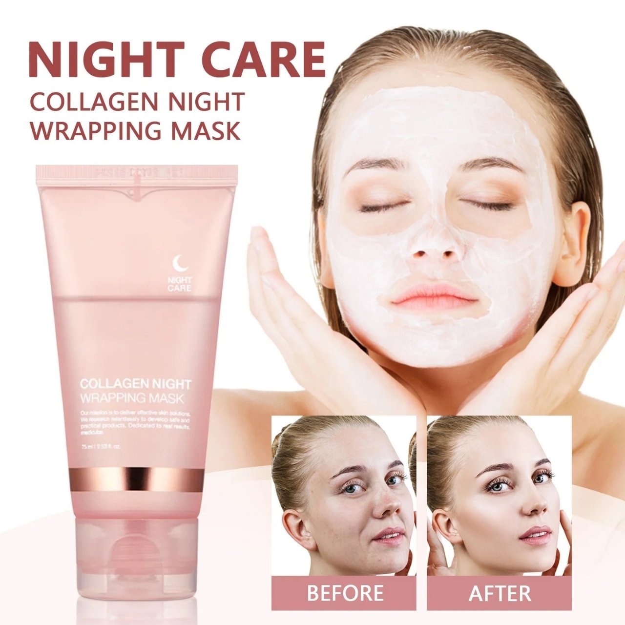 CollagenMask, mască de față cu colagen, tip peel-off, pentru utilizare peste noapte (1+1 GRATUIT) - Image 5
