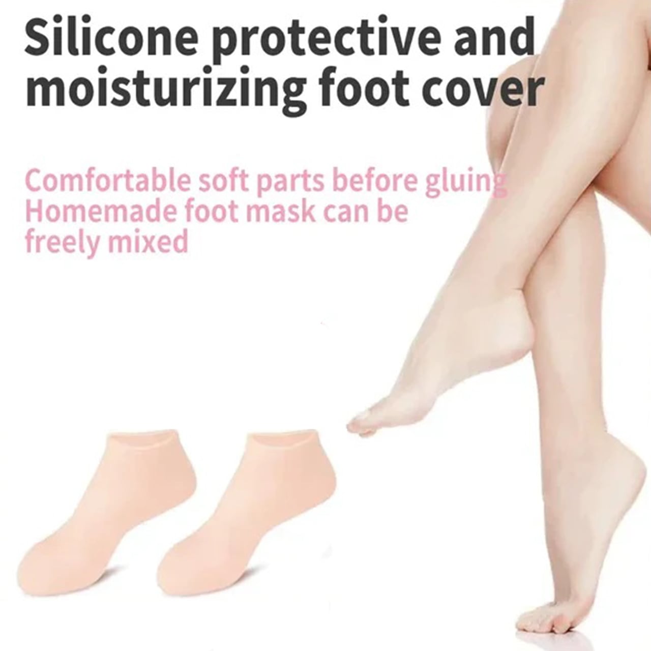 MoistMask, șosete de îngrijire a picioarelor din silicon hidratante (1+1 GRATUIT ) - Image 2