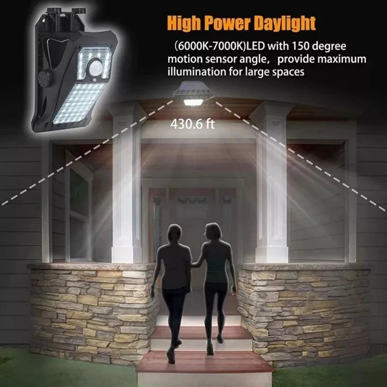 DeckClip, Lampa Solar pentru Grădină cu Clips și Senzor de Mișcare - Image 3